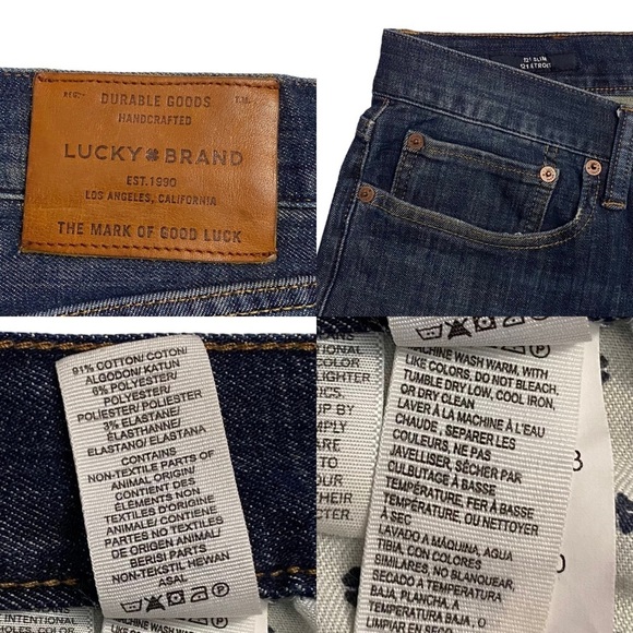 Lucky Brand 121 Heritage Slim Jeans Mid Rise Medium Blue Wash 33x32 33W 32L 33 - Picture 5 of 16